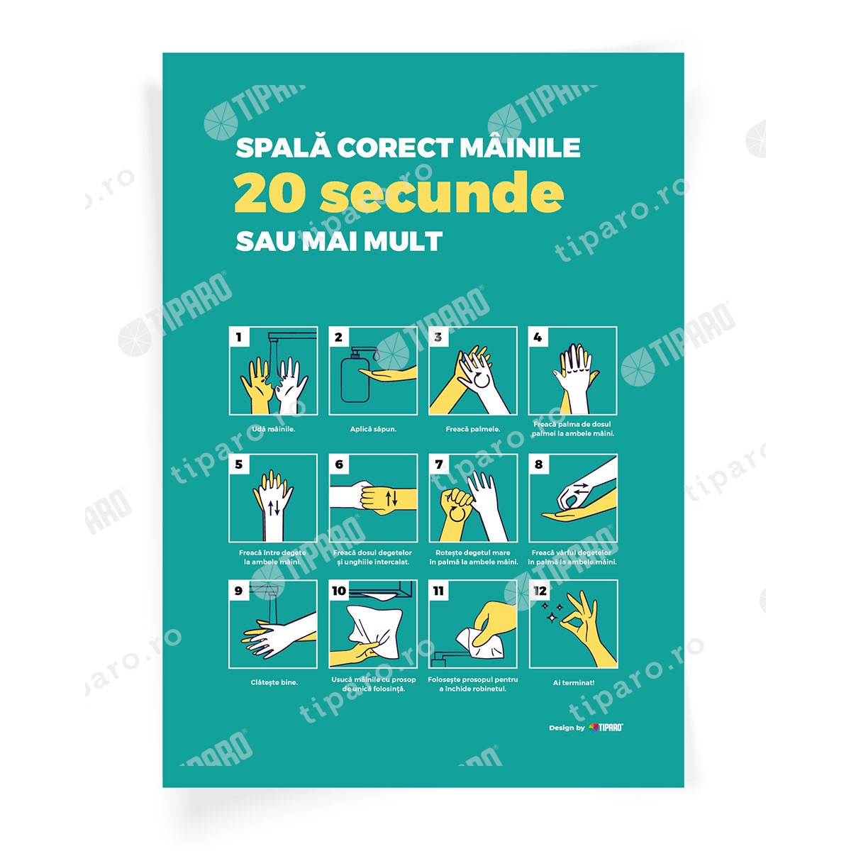 Stickere preventie toaleta Cum spalam mainile 1