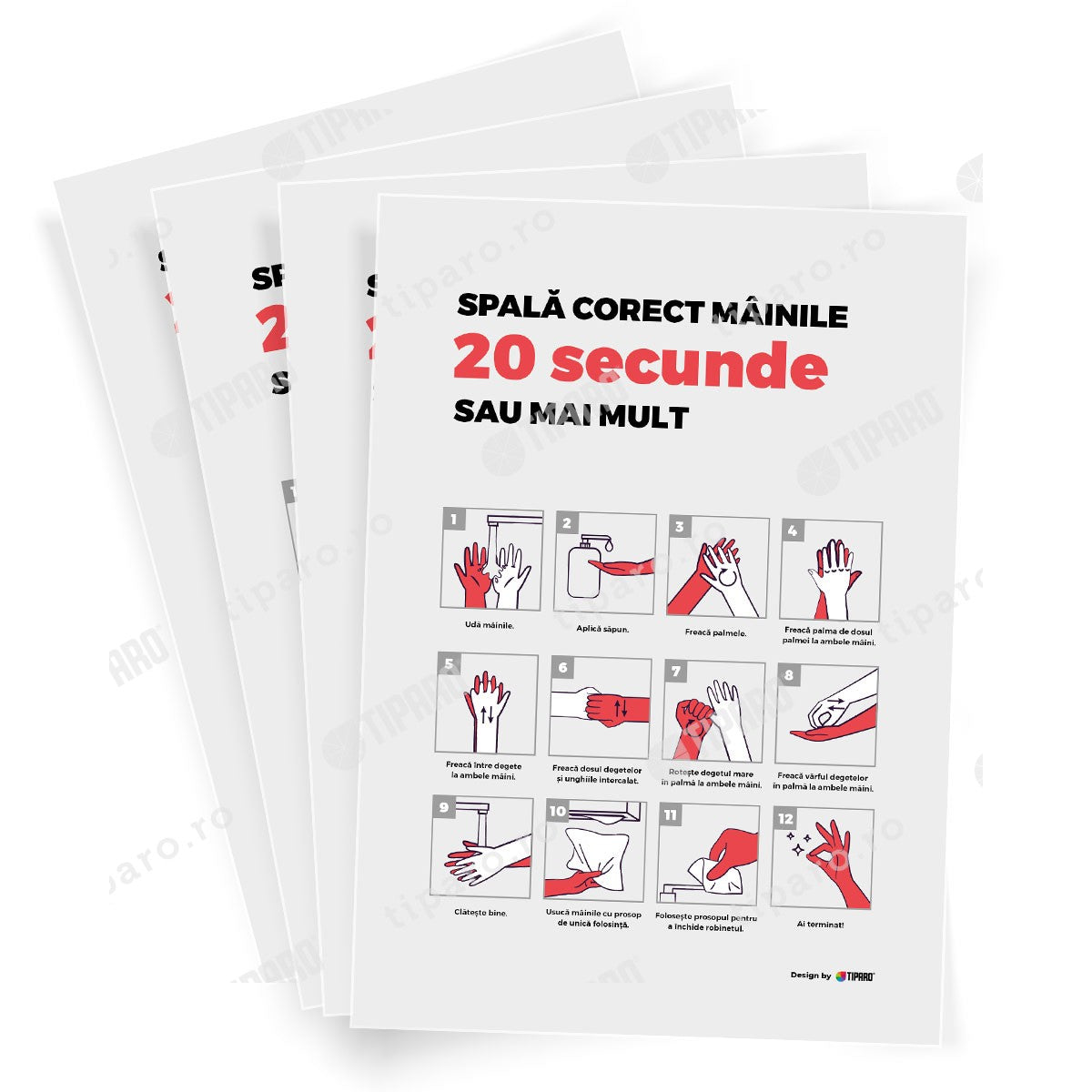 Stickere preventie  toaleta Cum spalam mainile 4 bucati 6