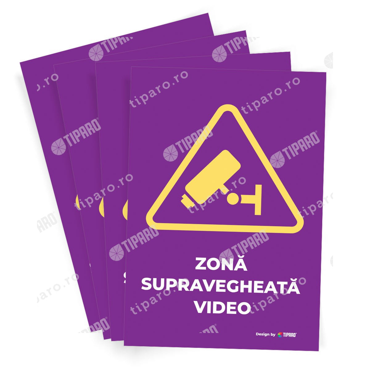 Stickere preventie Zona supravegheata video 4 bucati 7a