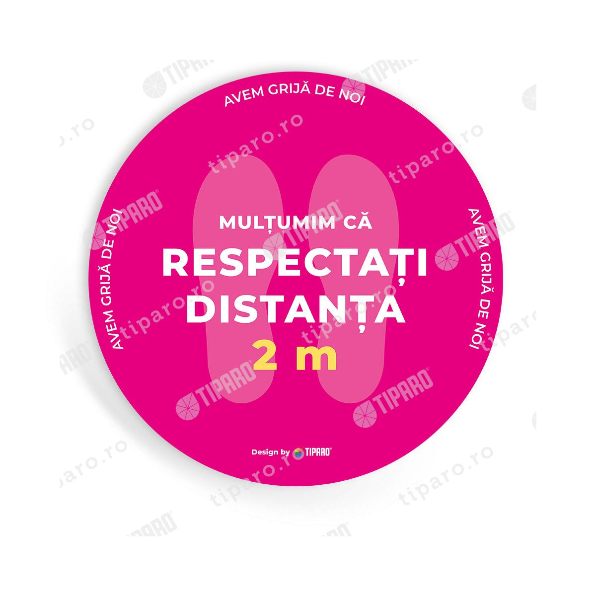 Stickere preventie salon Cerc distantare podea 2