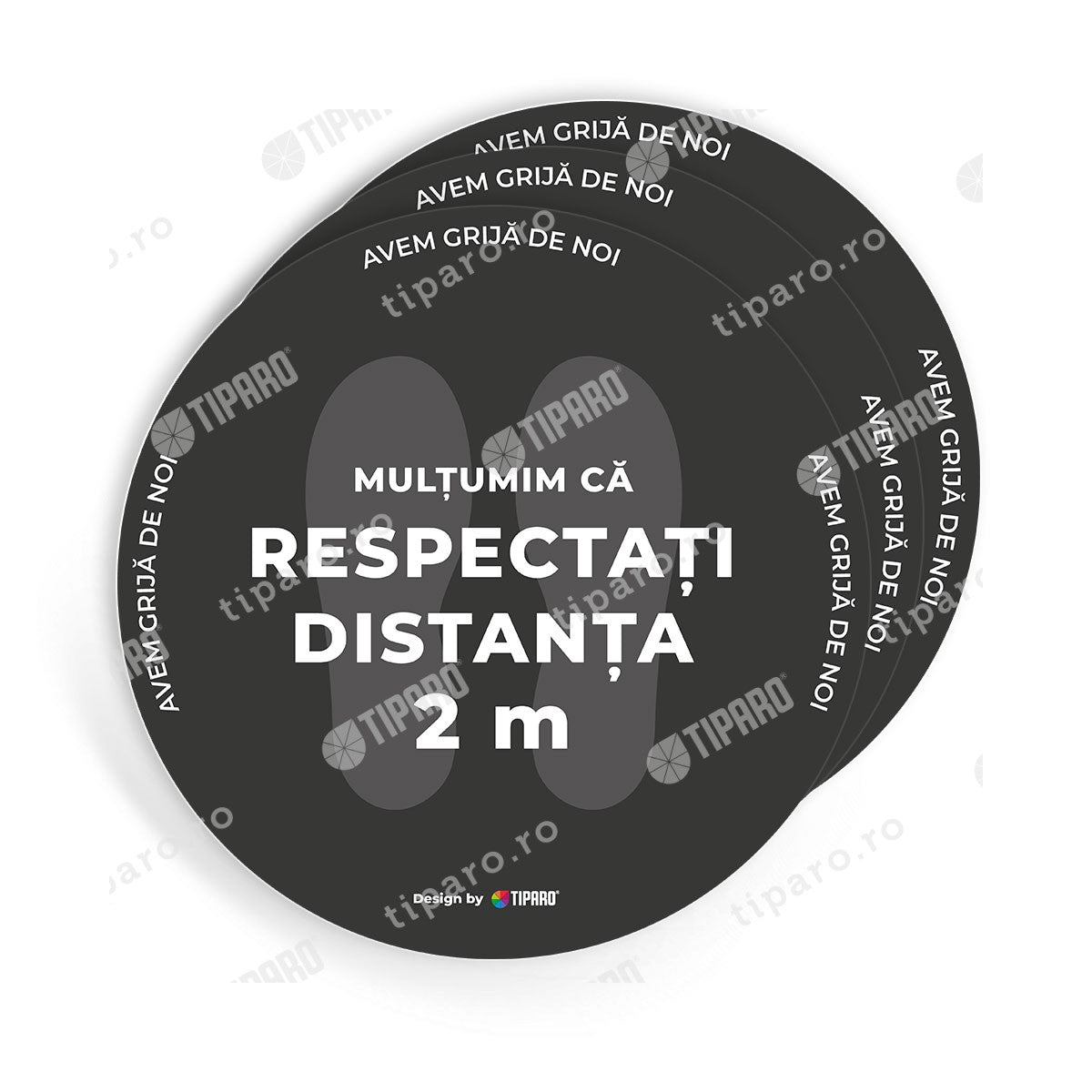 Stickere preventie salon Cerc distantare podea 3 bucati 1