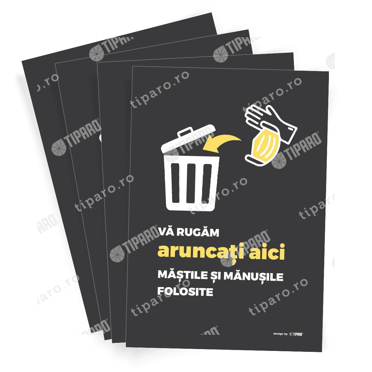Stickere preventie scoala Aruncare manusi si masti 4 bucati 9a