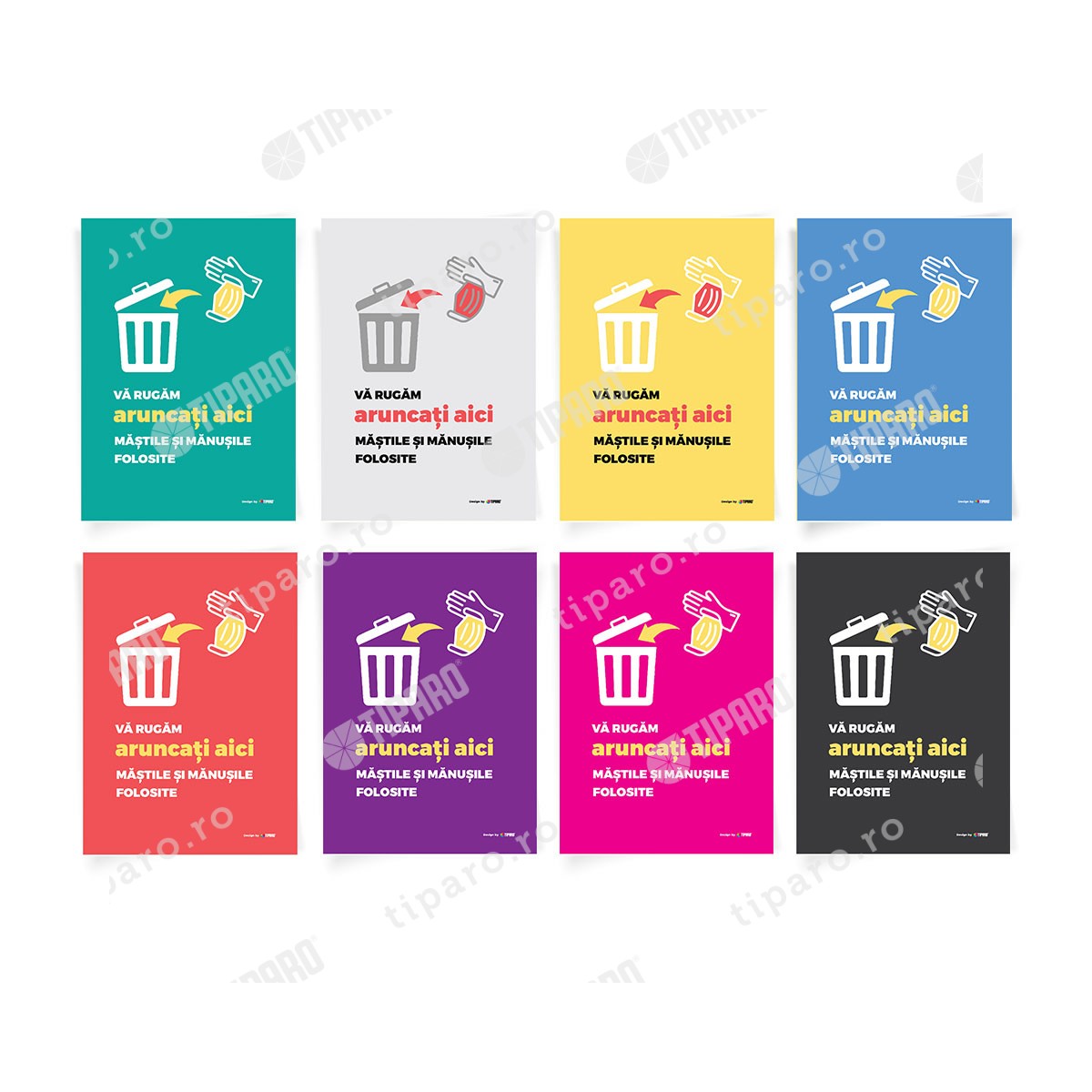 Stickere preventie scoala Aruncare manusi si masti 4 bucati 9a
