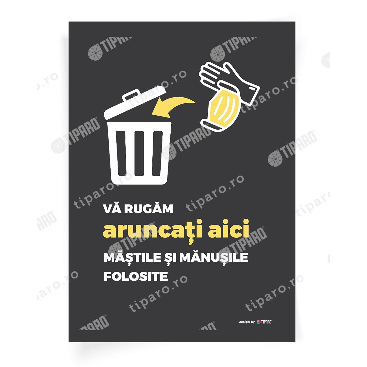 Stickere preventie scoala Aruncare manusi si masti 9a