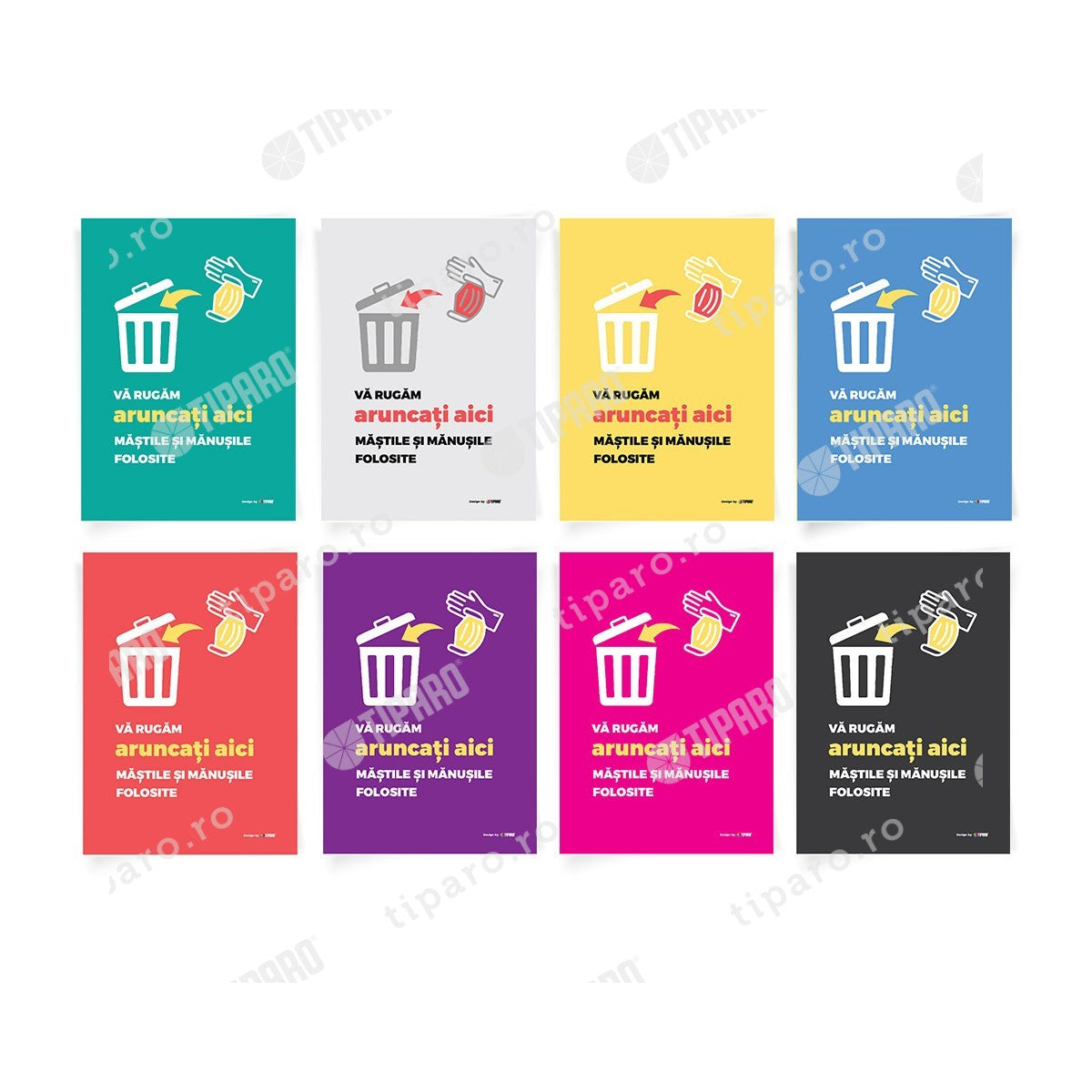 Stickere preventie scoala Aruncare manusi si masti 9a