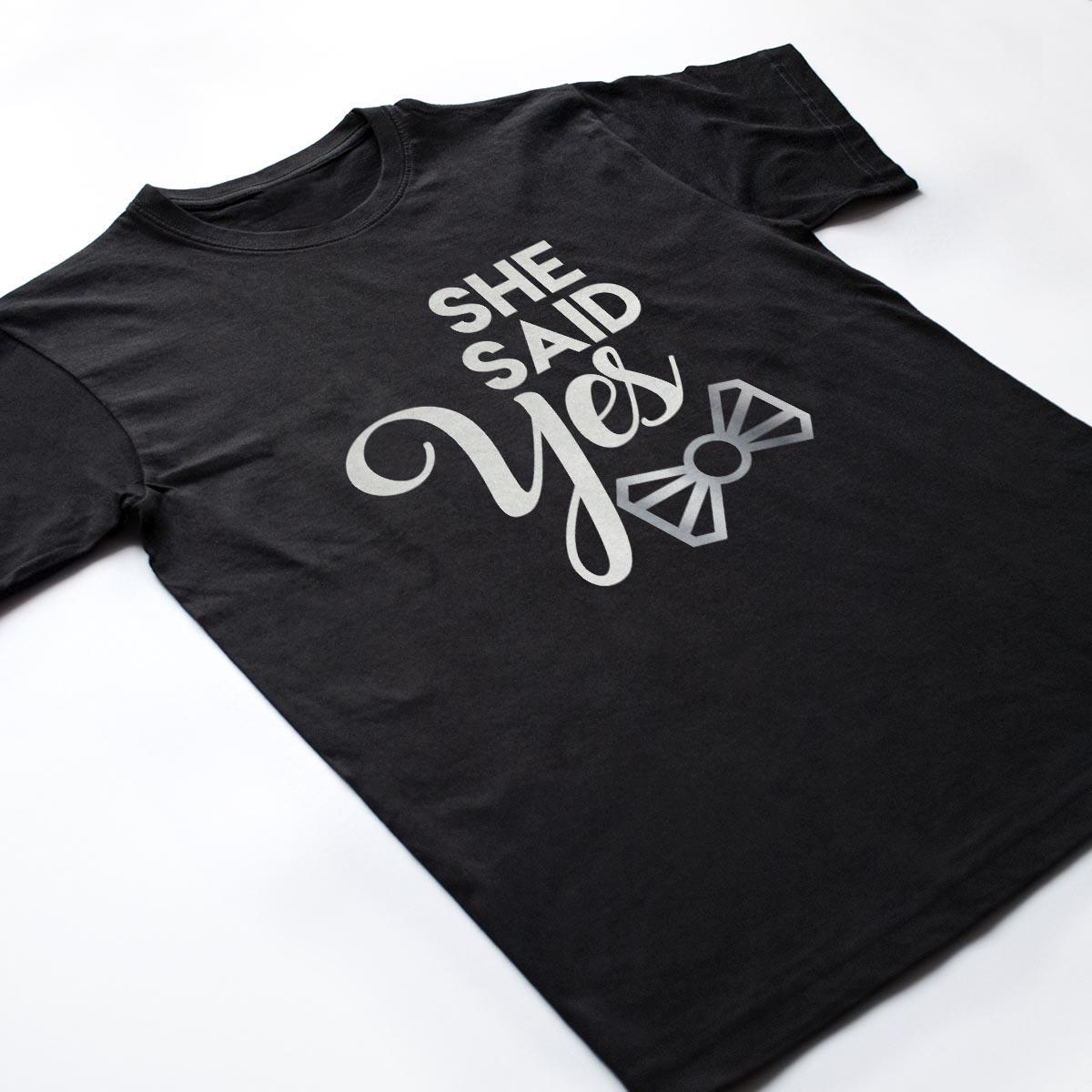 Tricouri petrecerea burlacilor - Yes - silver 1