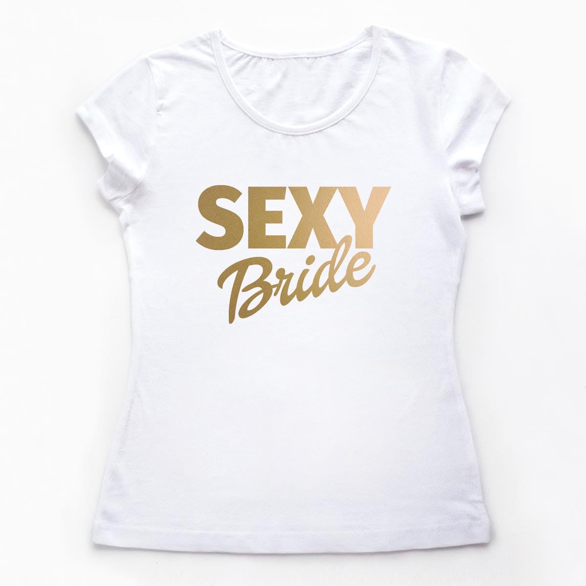 Tricouri petrecerea burlacitelor Sexy Bride - gold 1