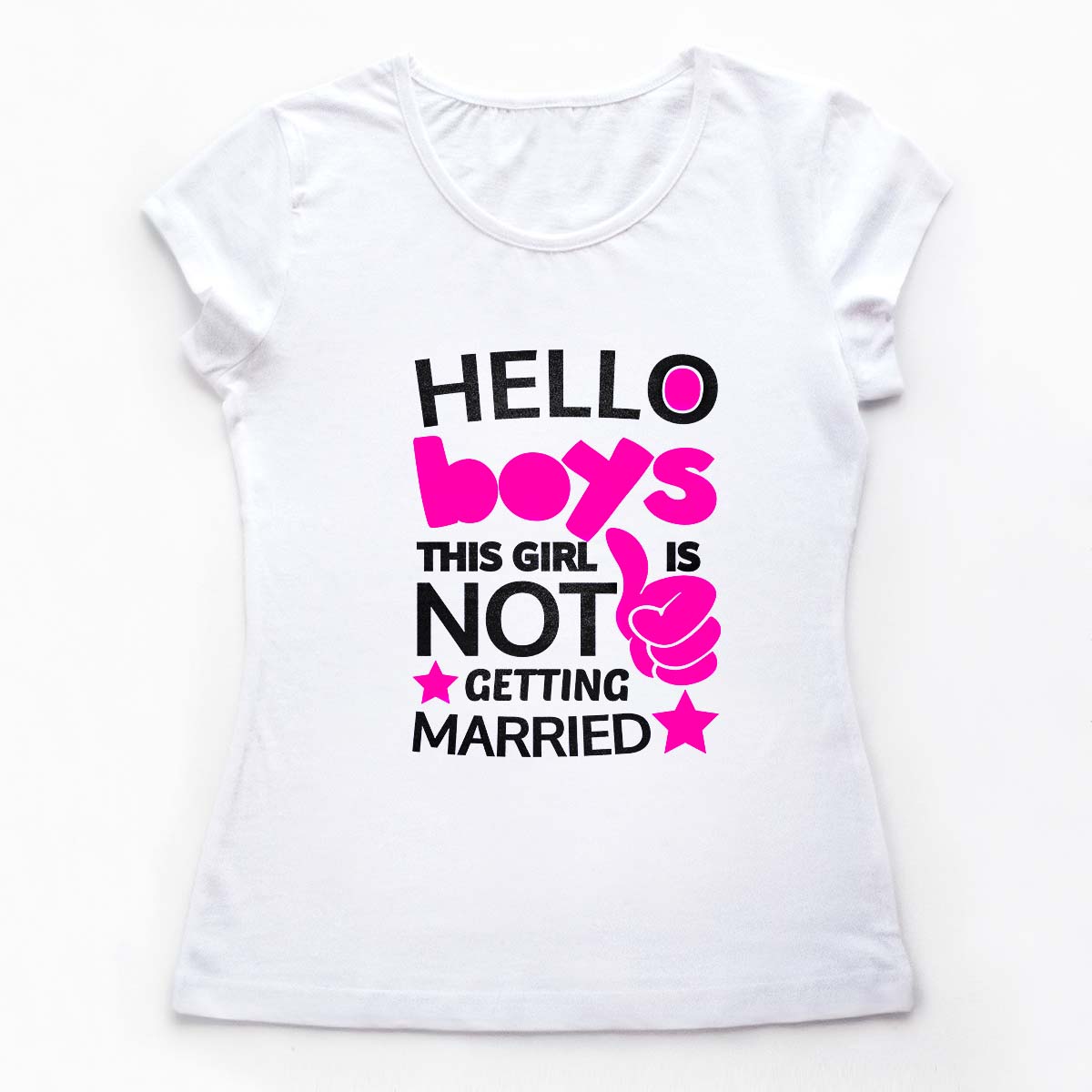 Tricouri petrecerea burlacitelor - Hello boys - neon 1