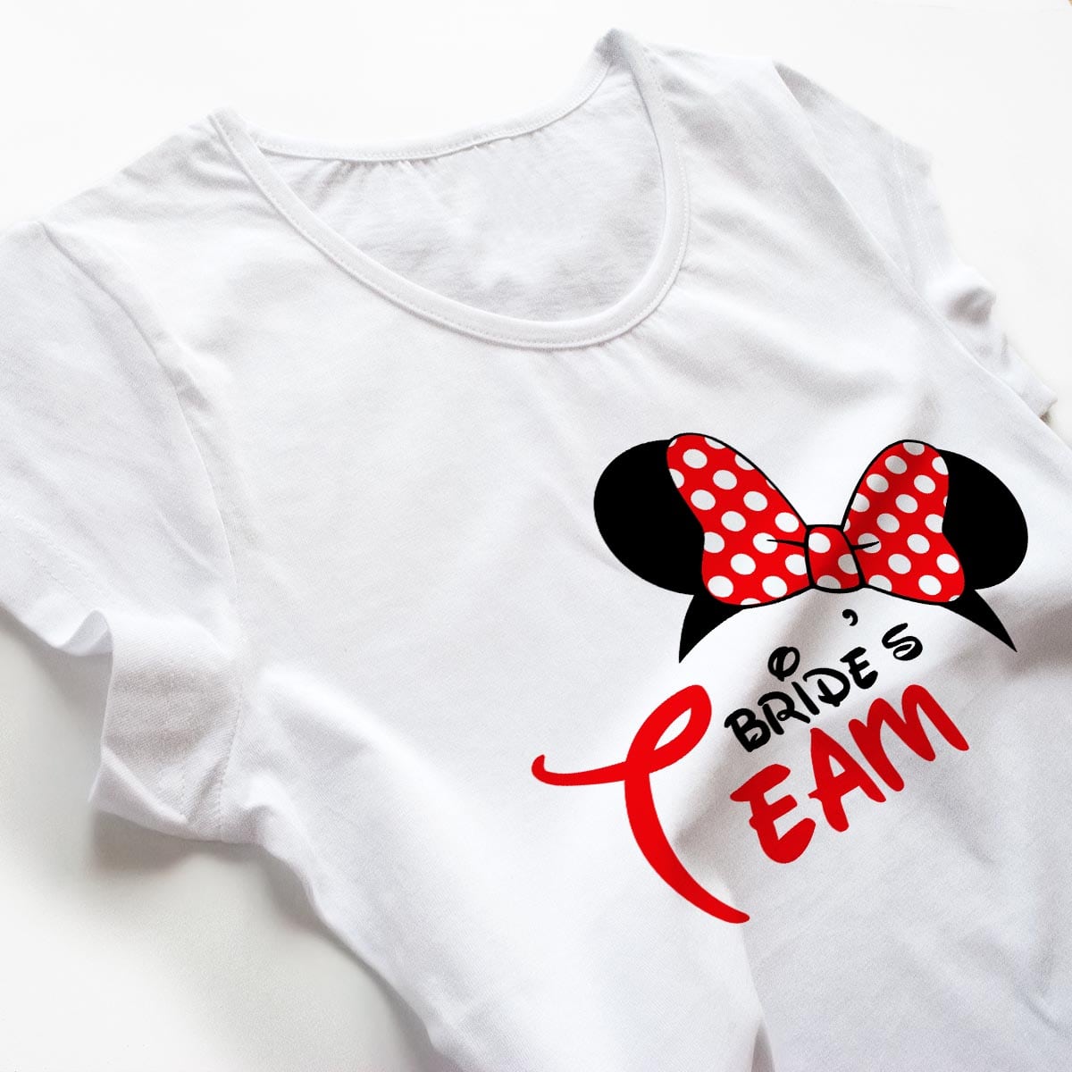 Tricouri petrecerea burlacitelor Minnie Bride Team 1