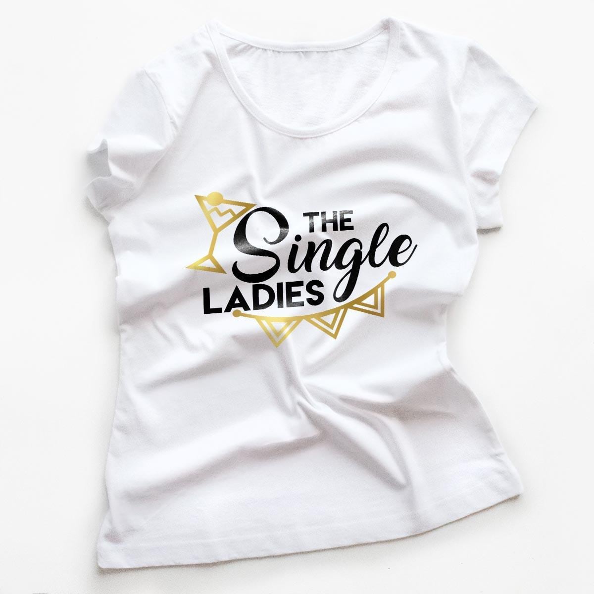 Tricouri petrecerea burlacitelor Single Ladies - gold 4