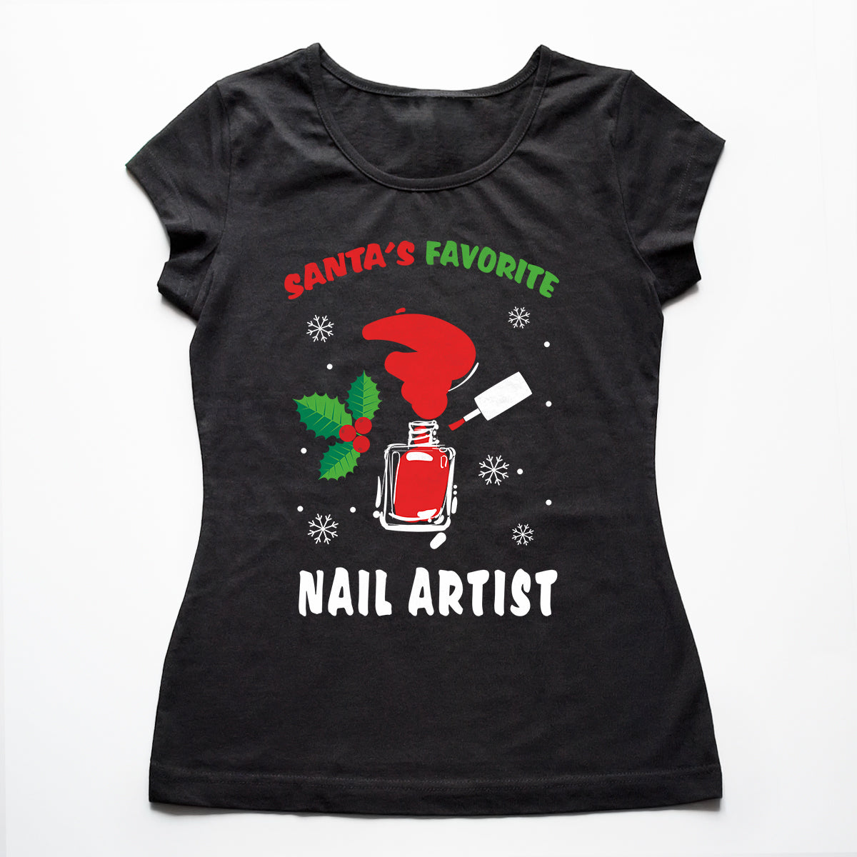 Tricouri nail art Santa&#39;s favorite