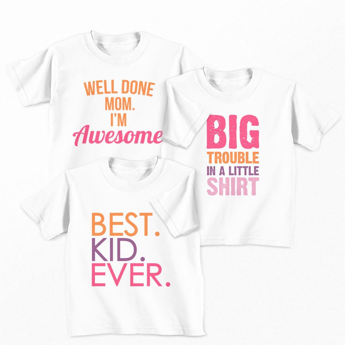 Tricouri copii -Set tricouri BIG Trouble - fetita1