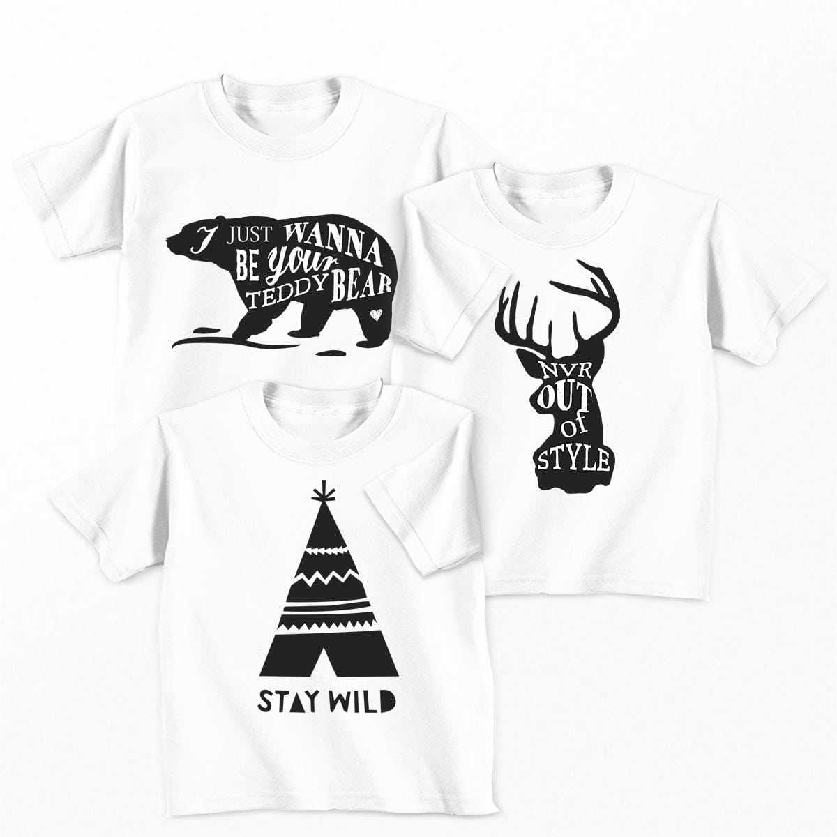 Tricouri copii - Set tricouri Stay Wild - baietel1
