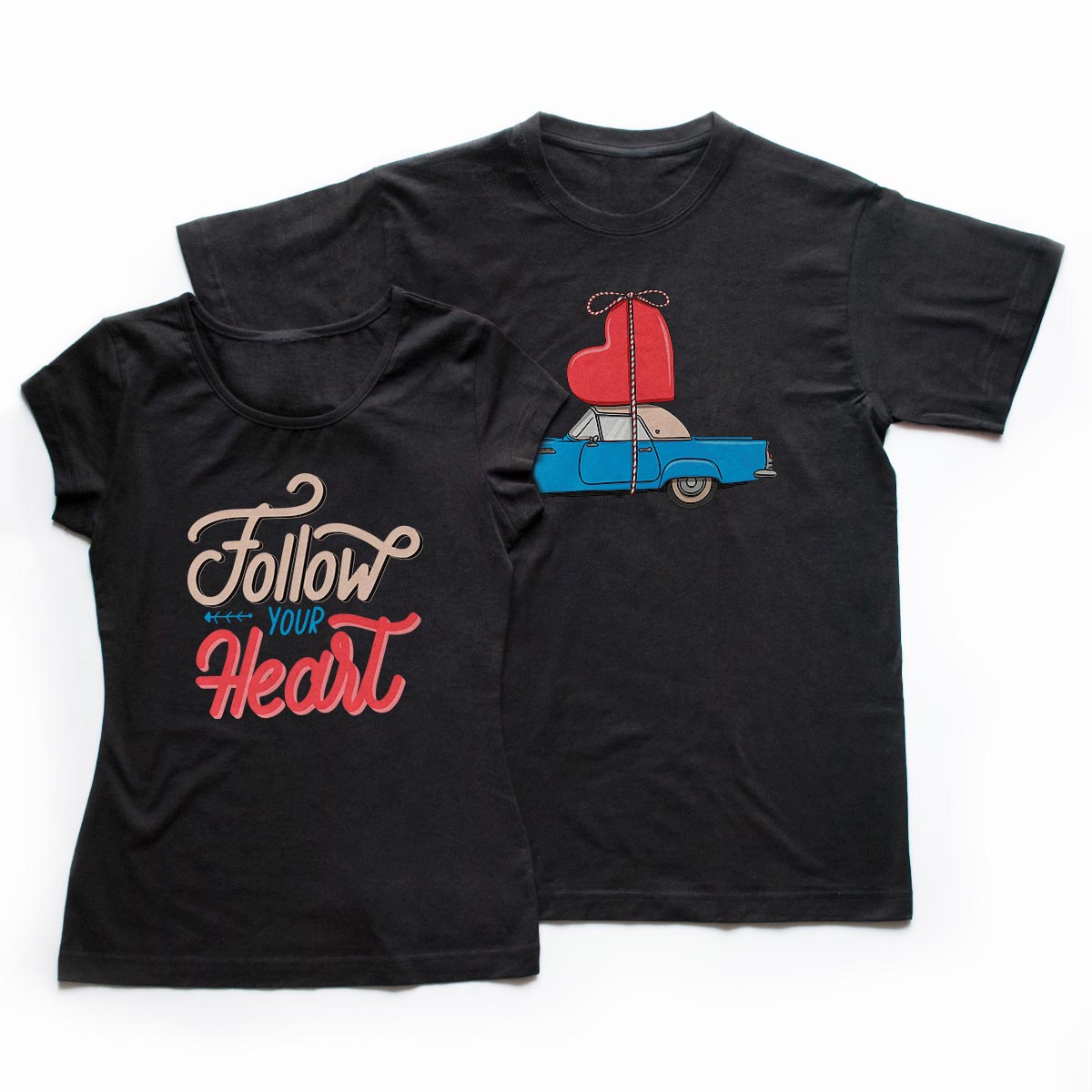 Tricouri cupluri Follow your Heart 2