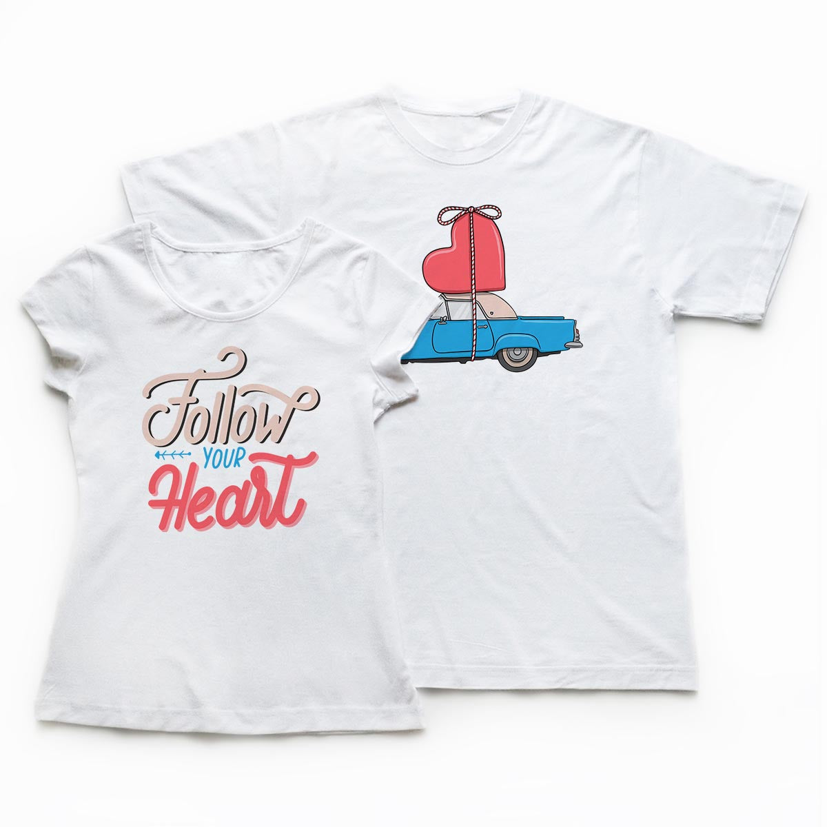 Tricouri cupluri Follow your Heart 2