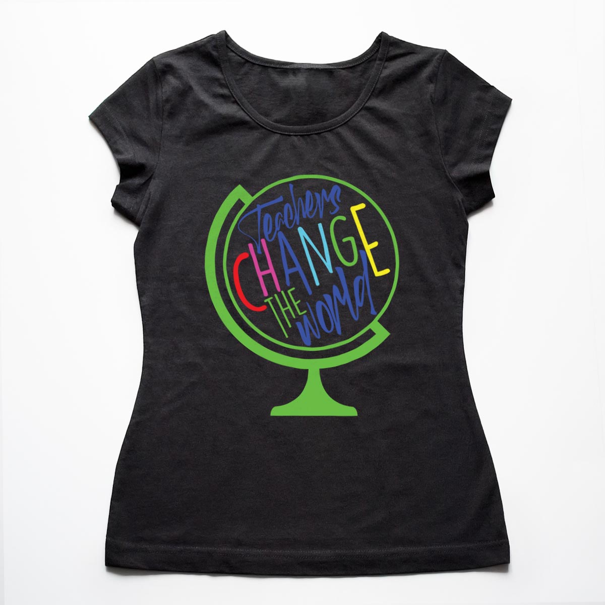 Tricouri educatoare gradinita Change the World 01Alb