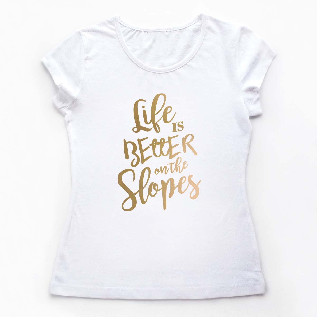 Tricouri schi Viata pe partie - folie gold 2