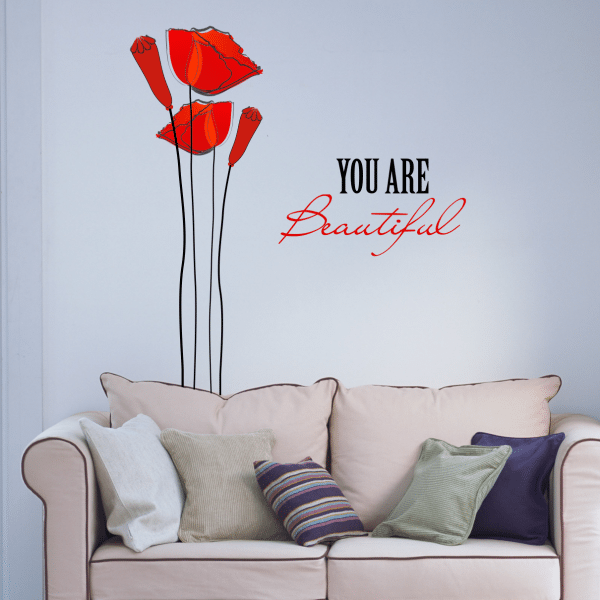 Sticker perete Beautiful poppies