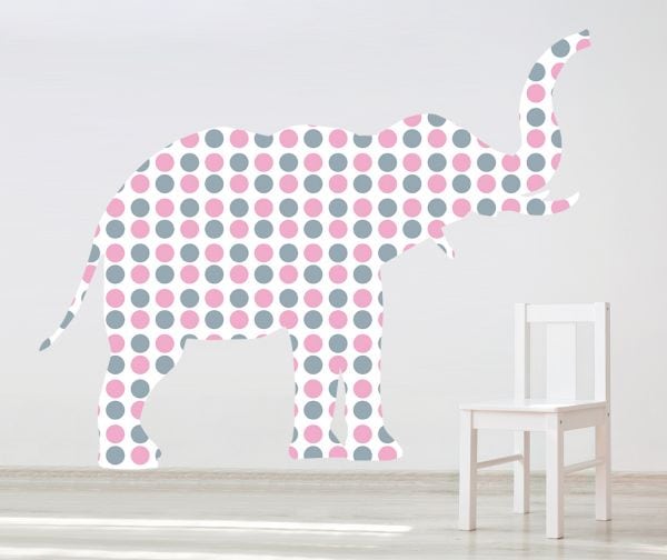 Stickere perete copii Giant Elephant pentru fetite