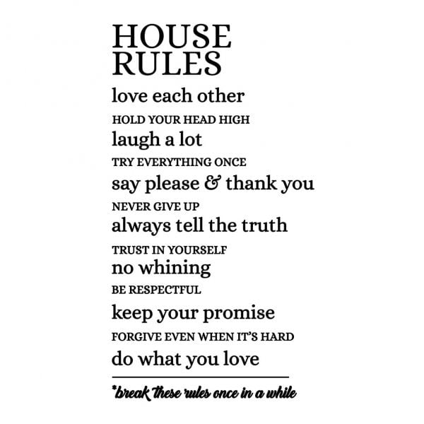 Sticker perete House Rules