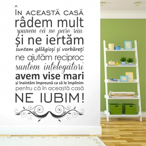 Sticker perete In casa noastra
