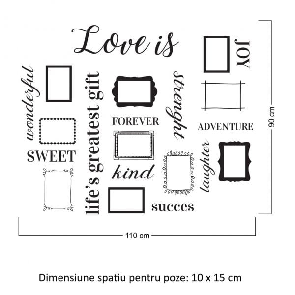 Sticker perete Love is