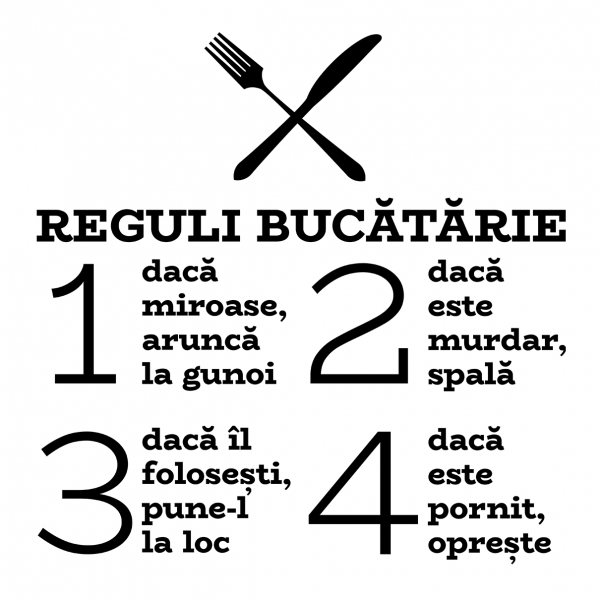 Sticker perete Reguli Bucatarie