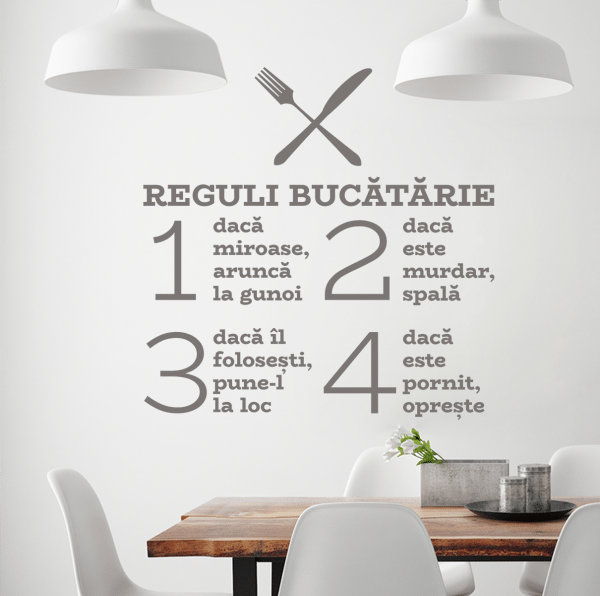 Sticker perete Reguli Bucatarie