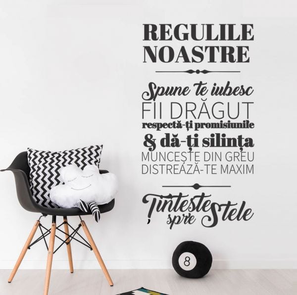 Sticker perete Regulile Noastre 1