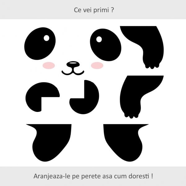 Sticker decorativ usa Ursuletul Panda
